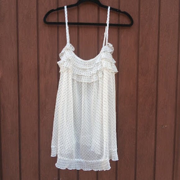 VICTORIAS SECRET | Sheer Babydoll Swiss Dot Ruffle Slip Dress Nightie Coquette L - Picture 1 of 13